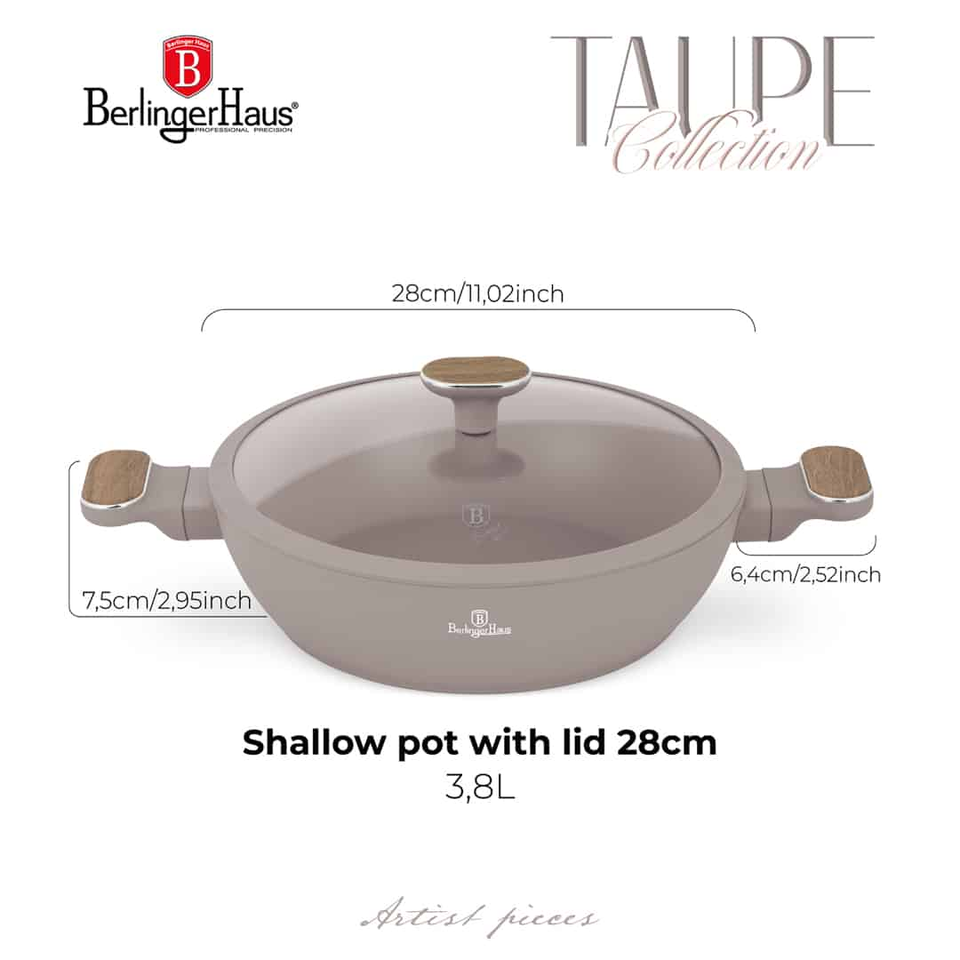 Shallow Pot , 28 cm Berlinger Haus BH8337 | Taupe Nordic