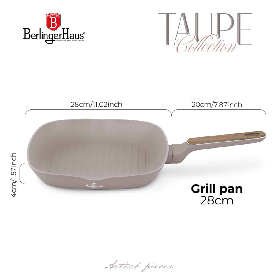 Grill Pan, 28 cm Berlinger Haus BH8335 | Taupe Nordic