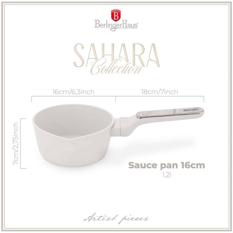Sauce Pan, 16 cm Berlinger Haus BH8387 | Sahara Marble