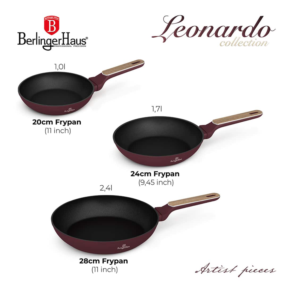 3 Pcs Frypan Set Leonardo Nordic | Berlinger Haus BH8303
