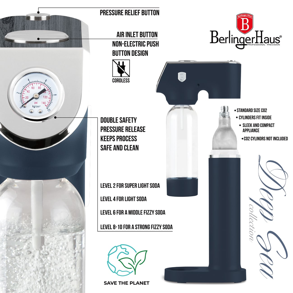 Soda Maker Matt Blue | Berlinger Haus BH9762