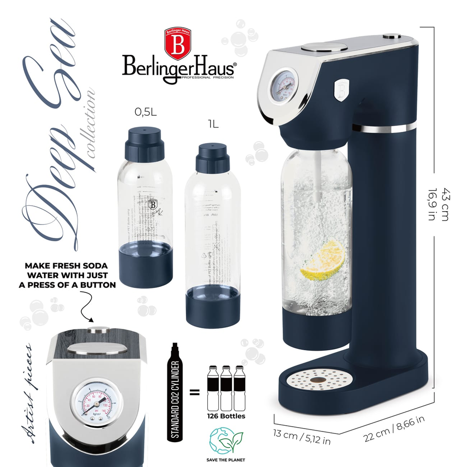 Soda Maker Matt Blue | Berlinger Haus BH9762