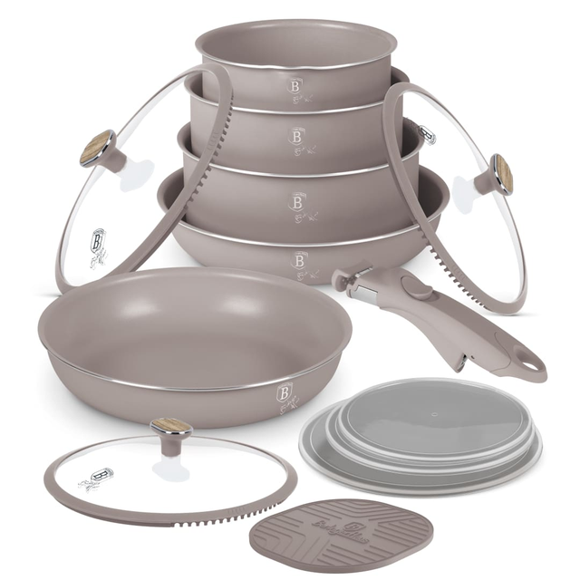 13 Pcs Cookware Set Berlinger Haus BH8422 | Taupe Nordic