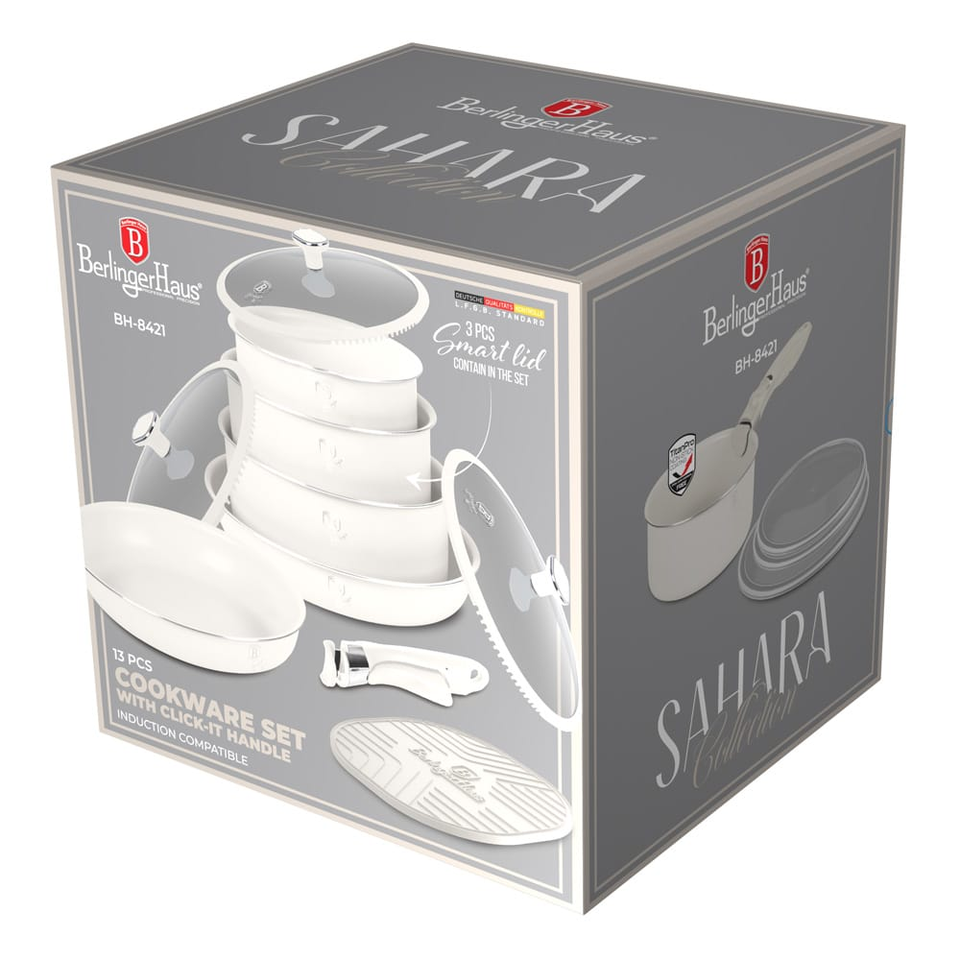13 Pcs Cookware Set Berlinger Haus BH8421 | Sahara Marble