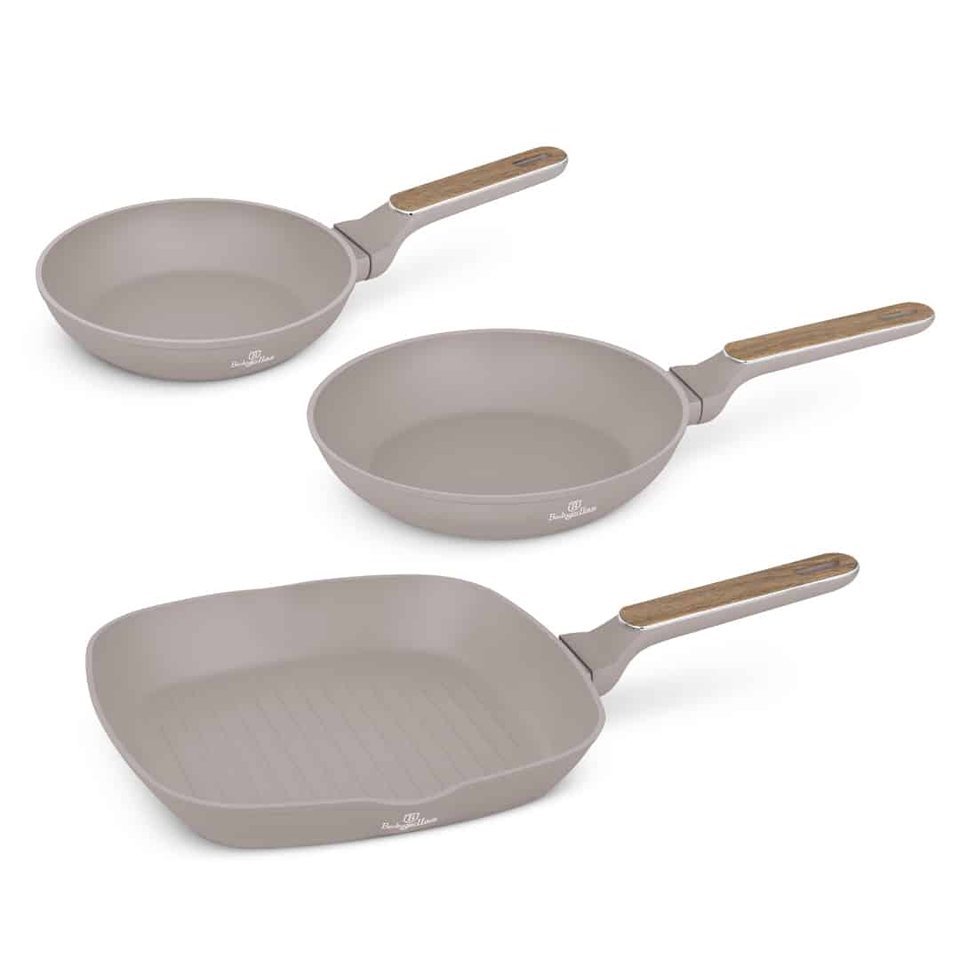 3 Pcs Frypan Berlinger Haus BH8342 | Taupe Nordic