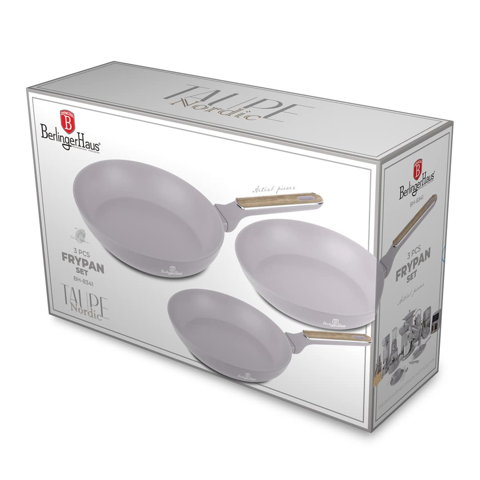 3 Pcs Frypan Set Berlinger Haus BH8341 | Taupe Nordic