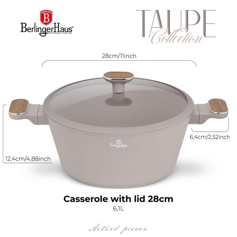 Casserole 28 cm Berlinger Haus BH8340 | Taupe Nordic