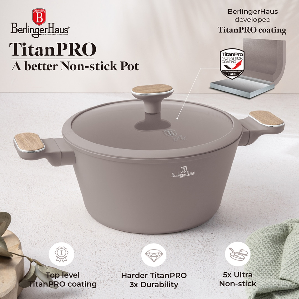 Casserole 24 cm Berlinger Haus BH8339 | Taupe Nordic