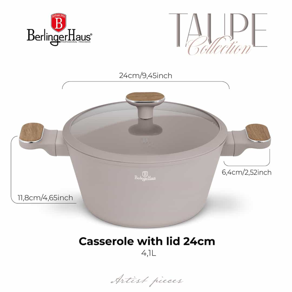 Casserole 24 cm Berlinger Haus BH8339 | Taupe Nordic