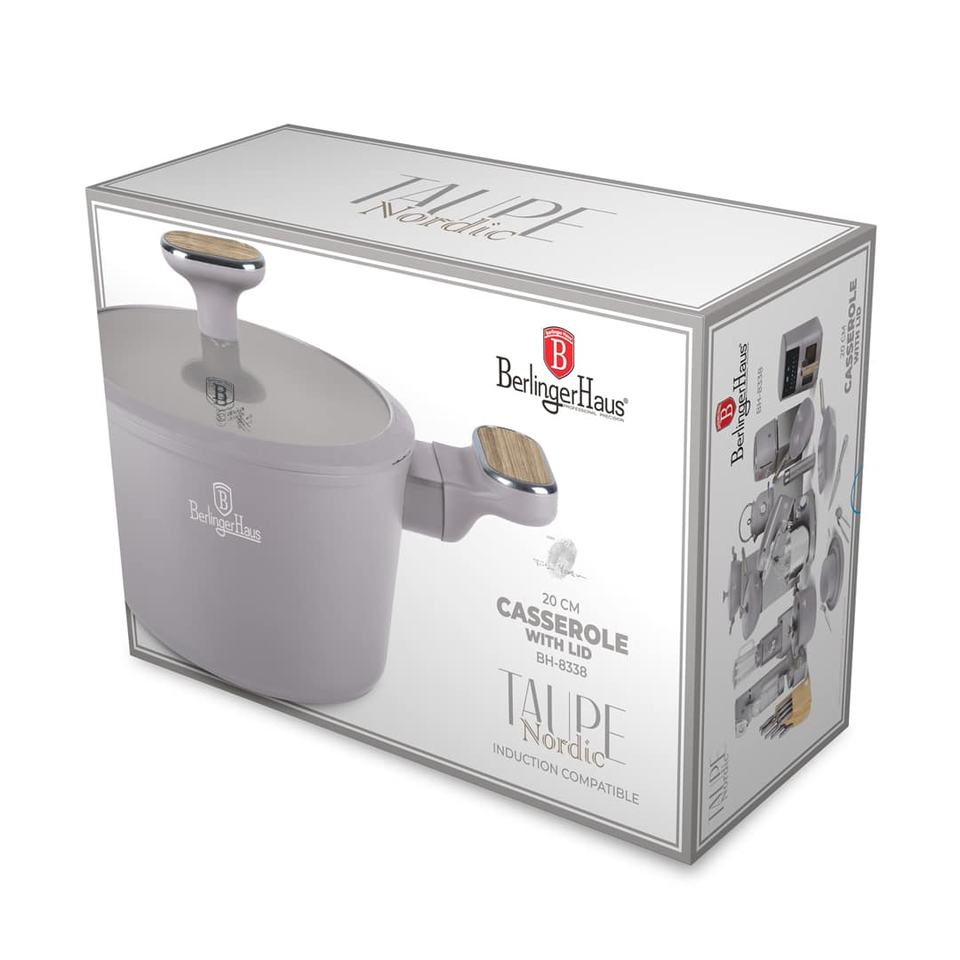 Casserole with Lid 20 cm Berlinger Haus BH8338 | Taupe Nordic