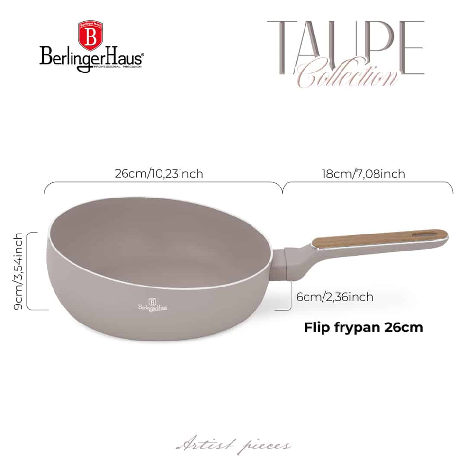 Flip Frypan 26 cm Berlinger Haus BH8332 | Taupe Nordic