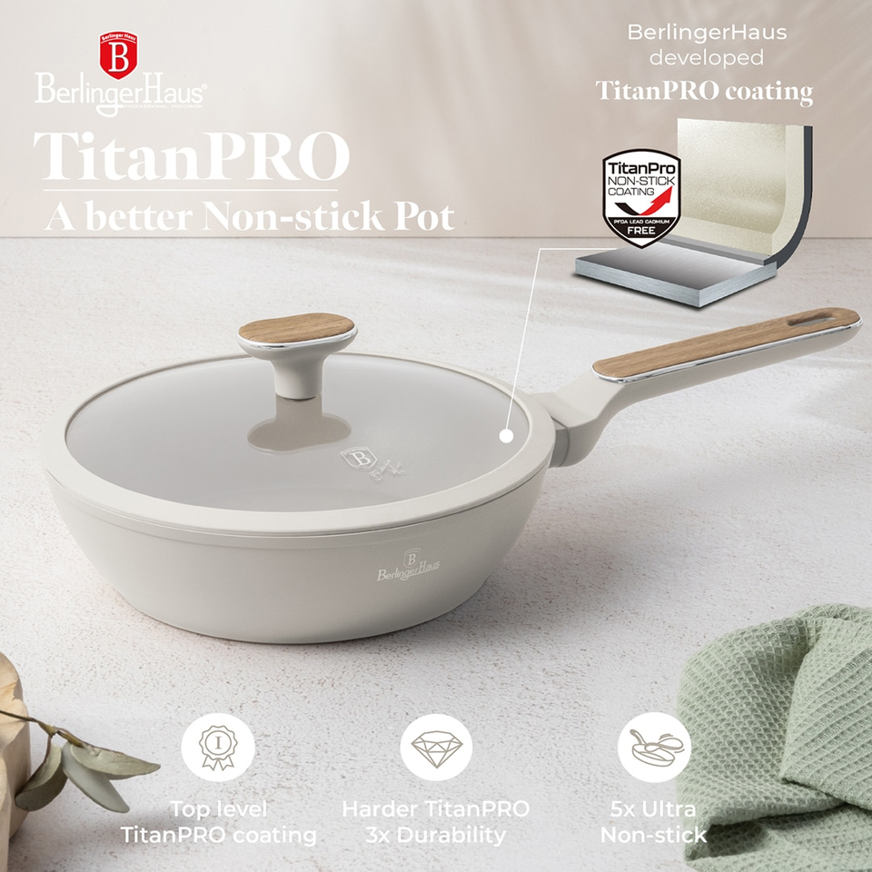 Deep Frypan with Lid 24 cm Berlinger Haus BH8314 | Sahara Nordic