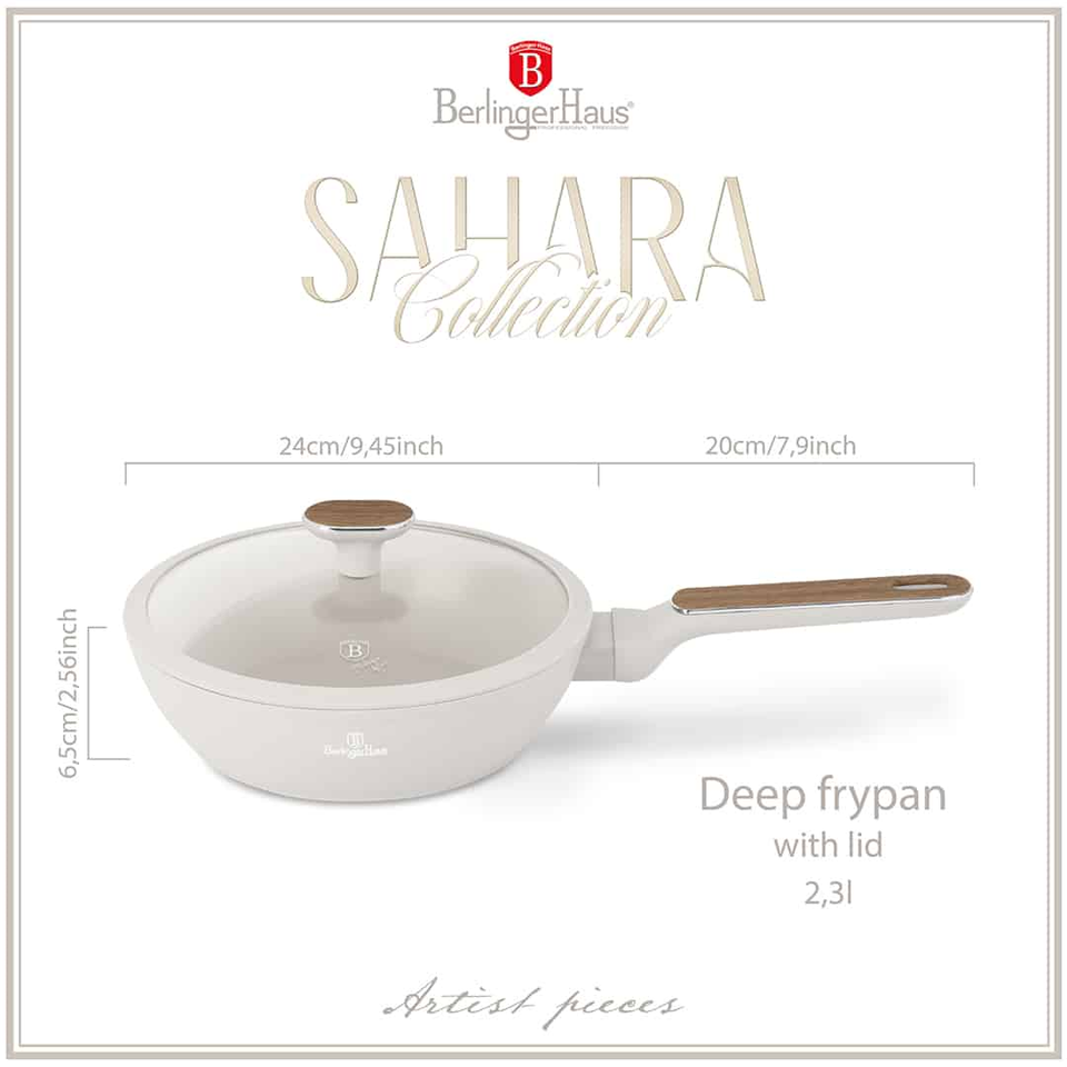 Deep Frypan with Lid 24 cm Berlinger Haus BH8314 | Sahara Nordic