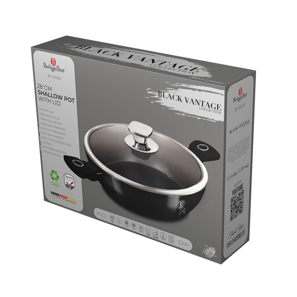 Shallow Pot with Lid 28 cm Berlinger Haus BH8222