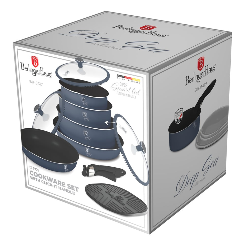 Cookware Set 13 pcs – Berlinger Haus BH8417 | Deep Sea Collection