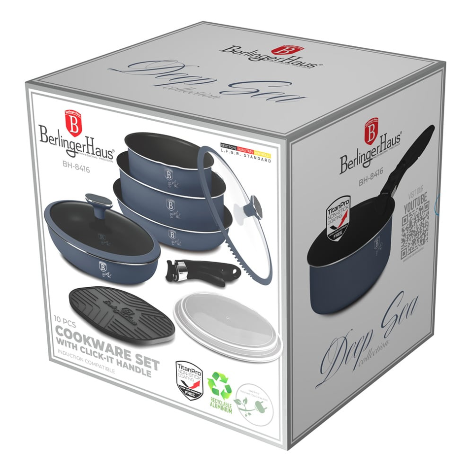 10-Piece Cookware Set – Berlinger Haus BH8416 | Deep Sea Collection