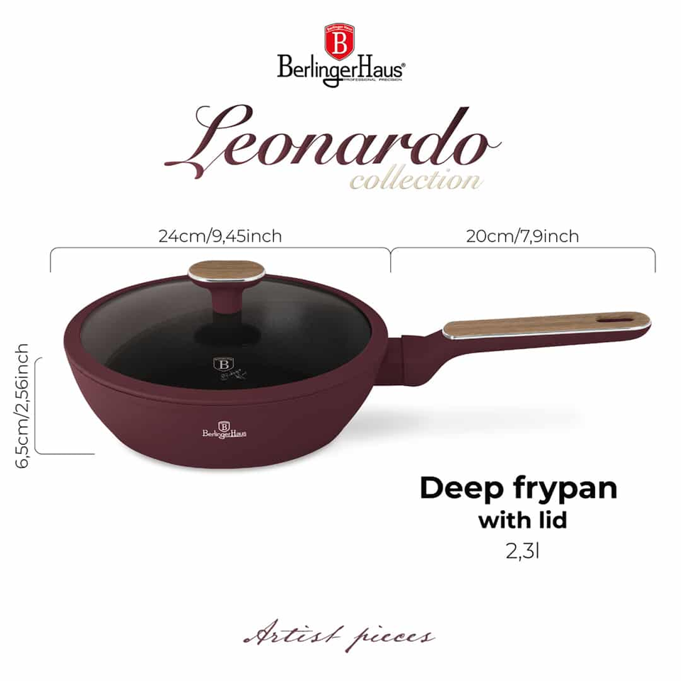 Deep Frypan with Lid 24 cm Berlinger Haus BH8295 | Leonardo Nordic