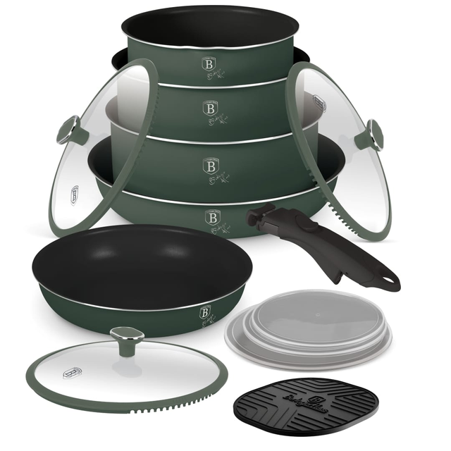 13-Piece Cookware Set Berlinger Haus BH8423 | Matte Green