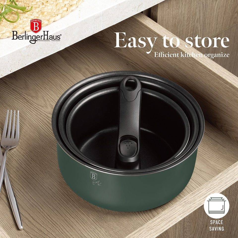 13-Piece Cookware Set Berlinger Haus BH8423 | Matte Green
