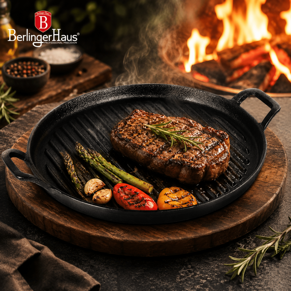 Round Cast Iron Grill Plate 30 cm Berlinger Haus BH6538