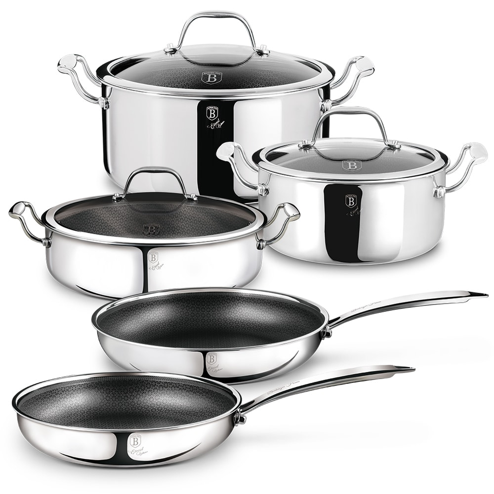 8-Piece Stainless Steel Cookware Set Eternal Collection Berlinger Haus BH8959