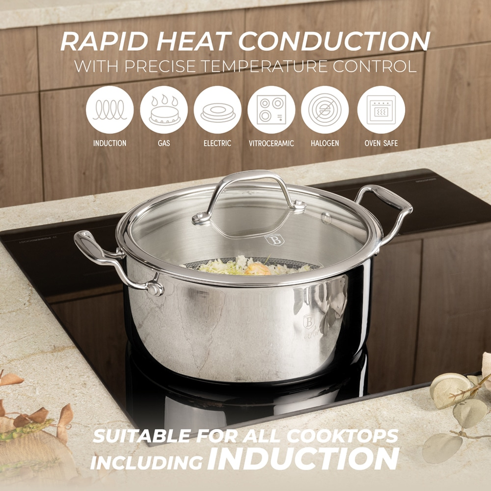 8-Piece Stainless Steel Cookware Set Eternal Collection Berlinger Haus BH8959
