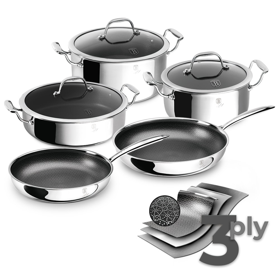 8-Piece Stainless Steel Cookware Set Eternal Collection Berlinger Haus BH8959