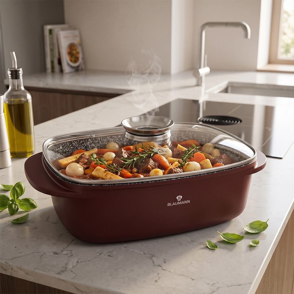 Blaumann BL4097 Cera Stone 6L Roaster with Glass Lid