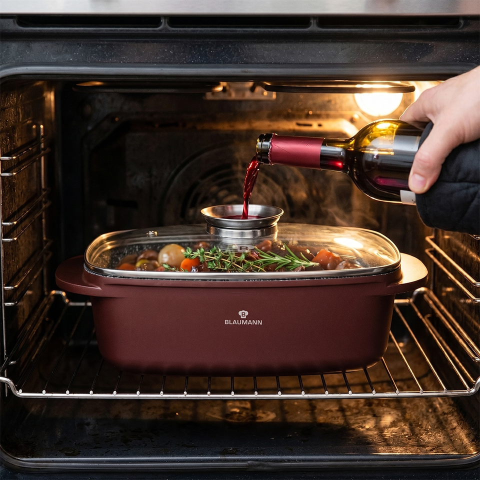 Blaumann BL4097 Cera Stone 6L Roaster with Glass Lid
