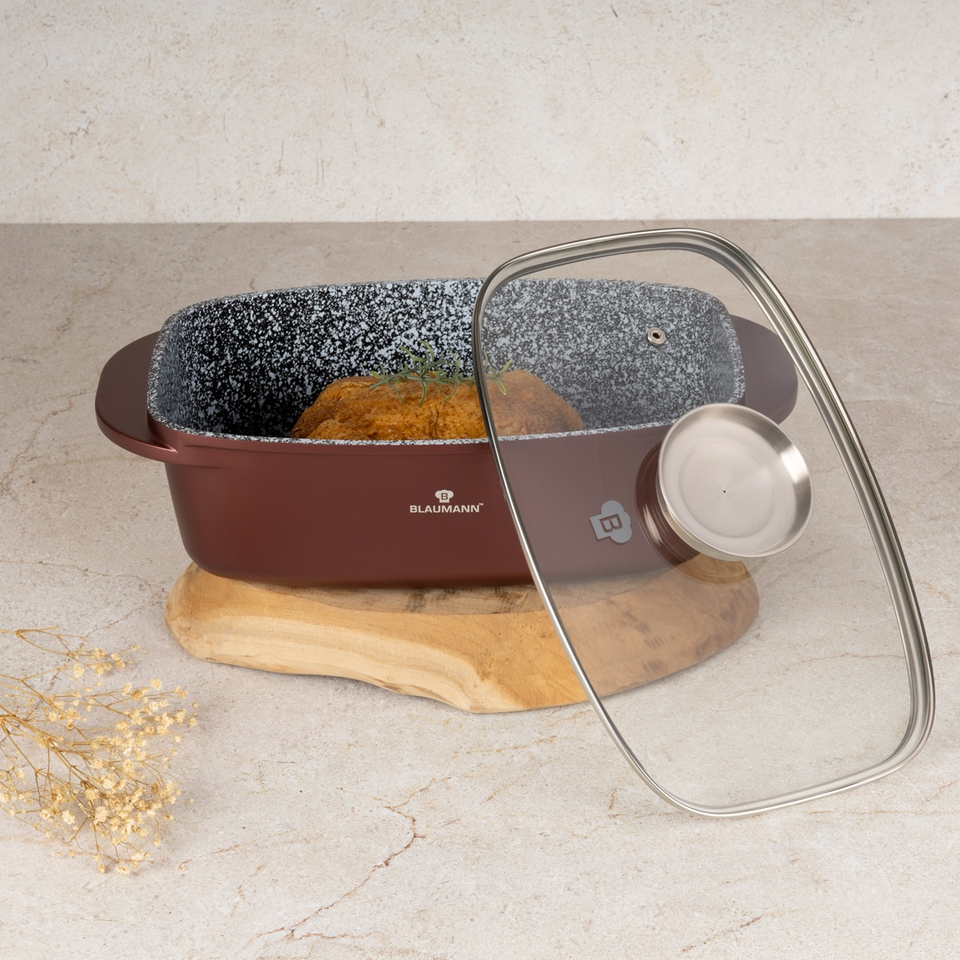 Blaumann BL4097 Cera Stone 6L Roaster with Glass Lid