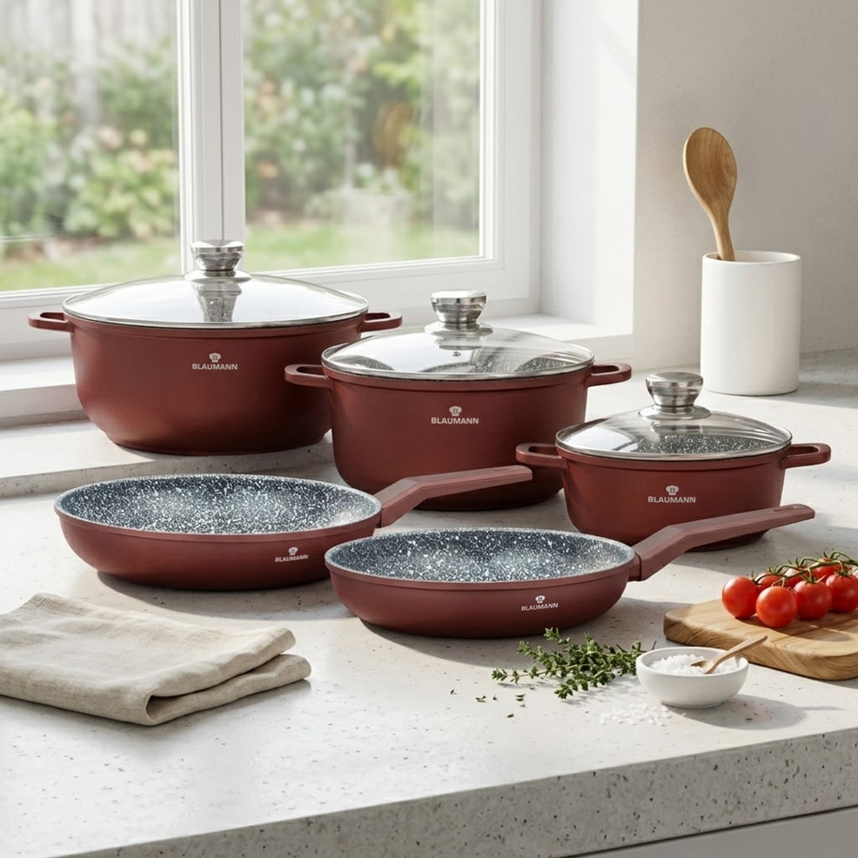 8-Piece Cookware Set Blaumann BL4146 Cera Stone Bronze