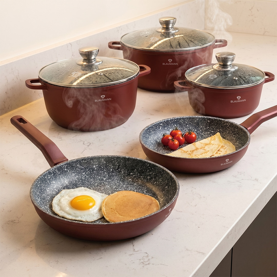 8-Piece Cookware Set Blaumann BL4146 Cera Stone Bronze