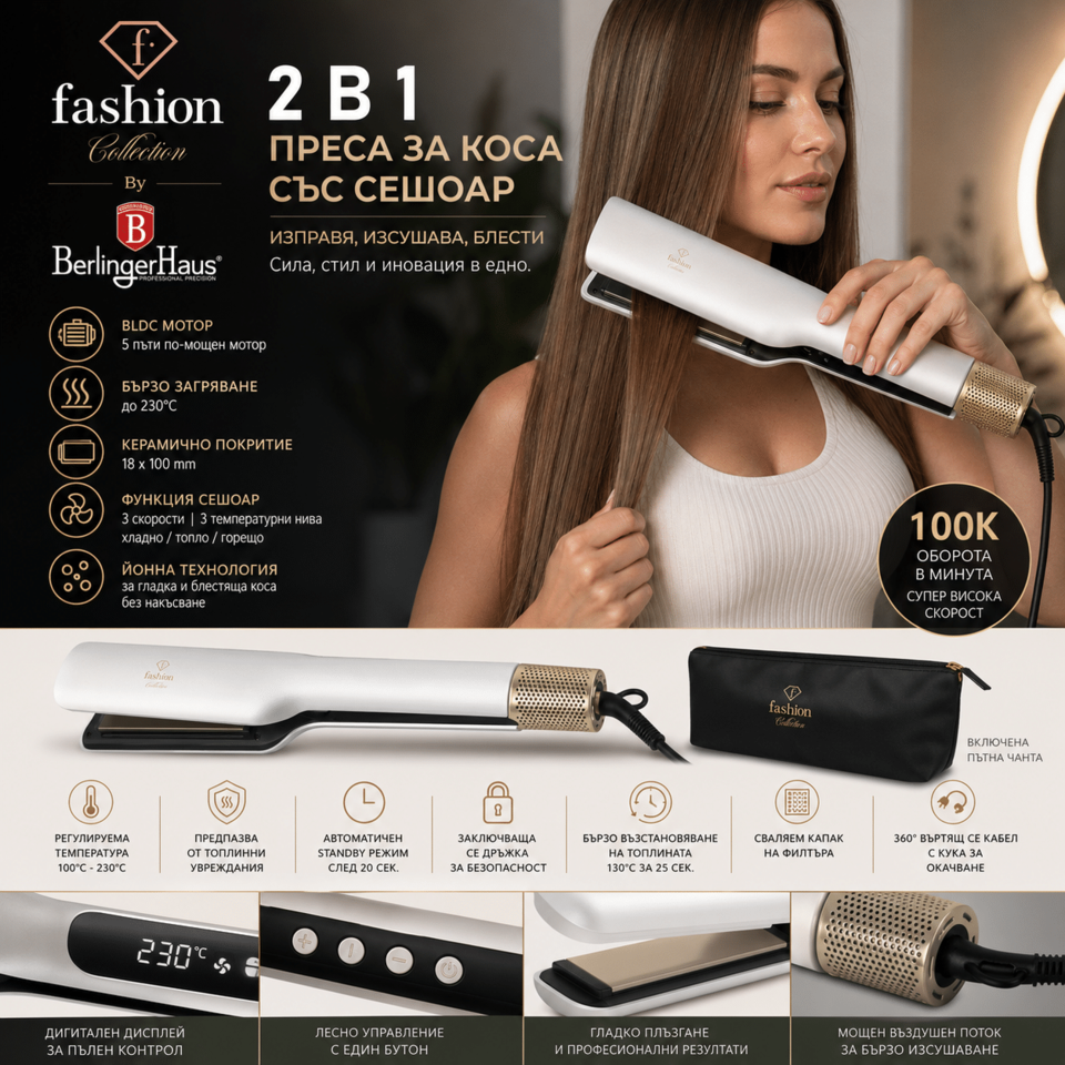 Fashion by Berlinger Haus 2-in-1 Hair Styler FTV0189