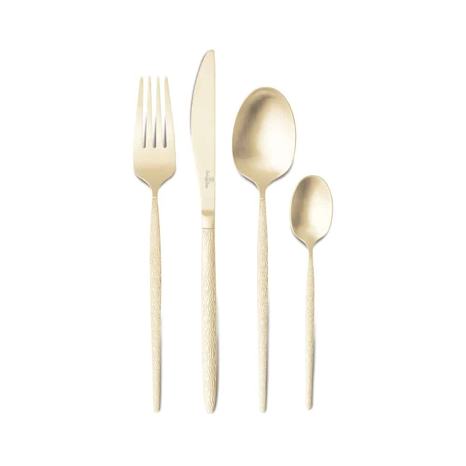 24 Piece Champagne Gold Cutlery Set BH2642 | Berlinger Haus