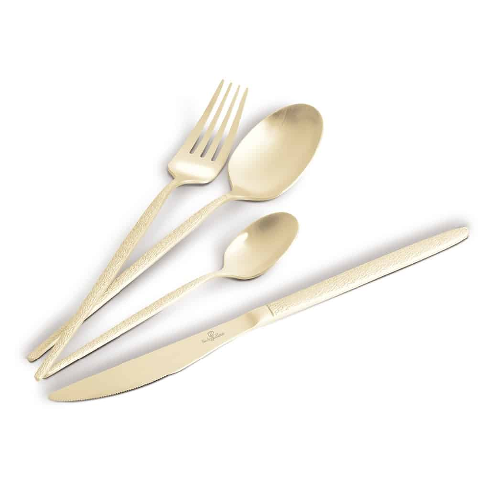 24 Piece Champagne Gold Cutlery Set BH2642 | Berlinger Haus