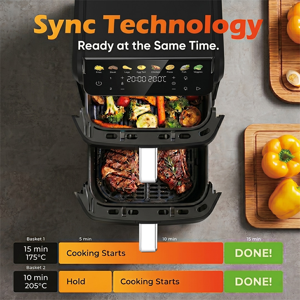 Dual Basket Air Fryer 10L BH9926 | Berlinger Haus