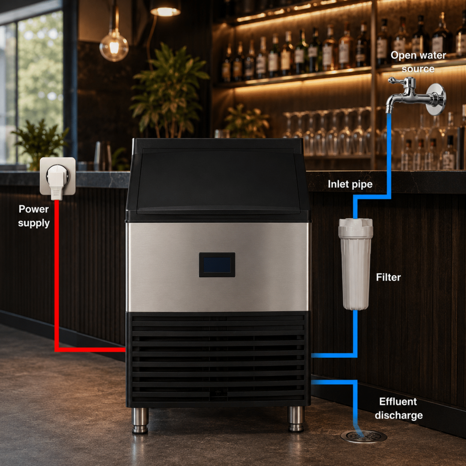 50kg Commercial Ice Maker Machine – KIM3050C Cylinder Ice