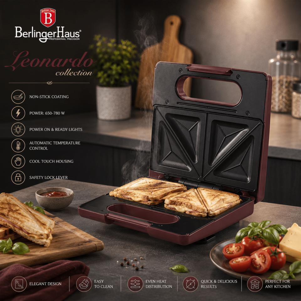Sandwich Maker | Non-Stick Plates Berlinger Haus BH9868