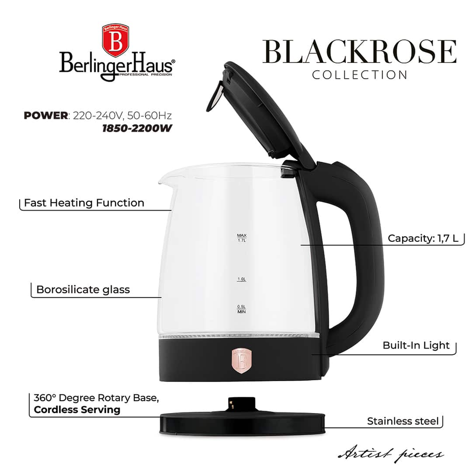 Electric Glass Kettle Berlinger Haus BH9573 | 1.7L LED