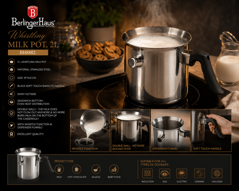 Whistling Milk Pot | 2L Berlinger Haus BH8882
