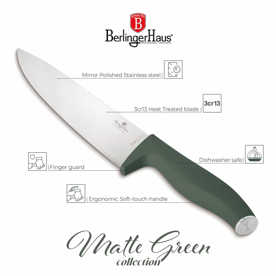 Knife Set | 4 pcs Matt Green Berlinger Haus BH3139