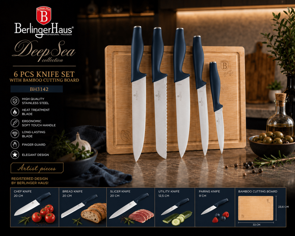 Knife Set with Bamboo Board | Berlinger Haus BH3142