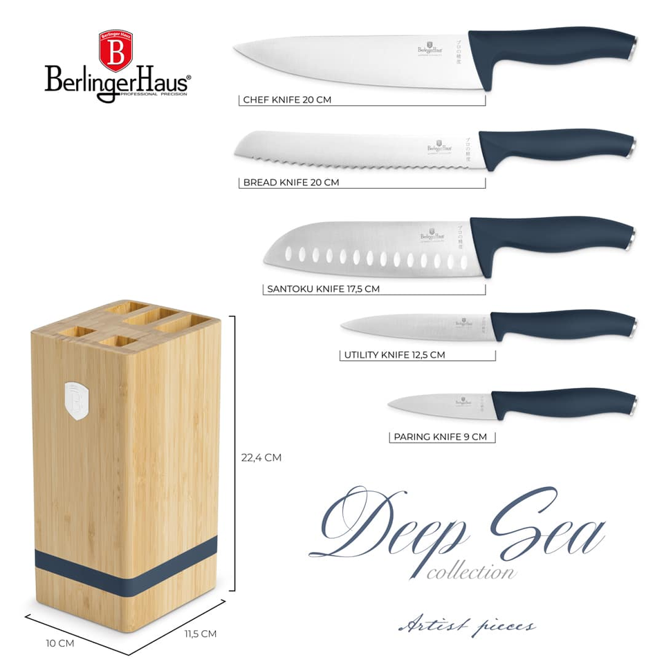 Knife Set with Bamboo Stand | Berlinger Haus BH3143