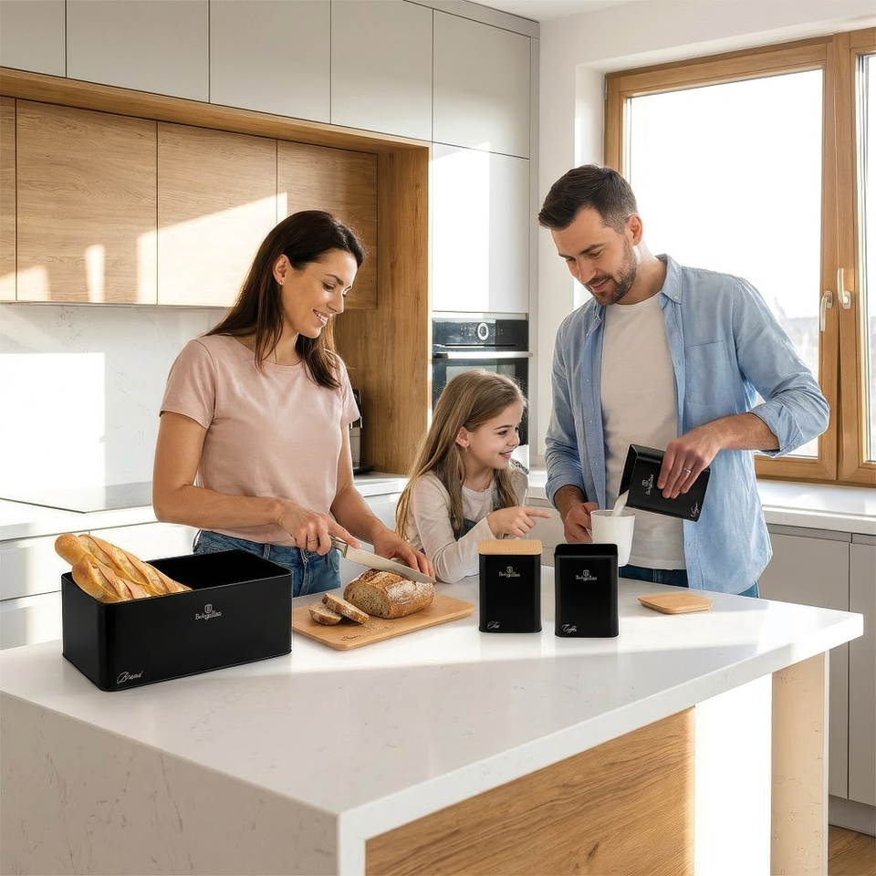 Bread Box & Canister Set | Black Berlinger Haus BH8903