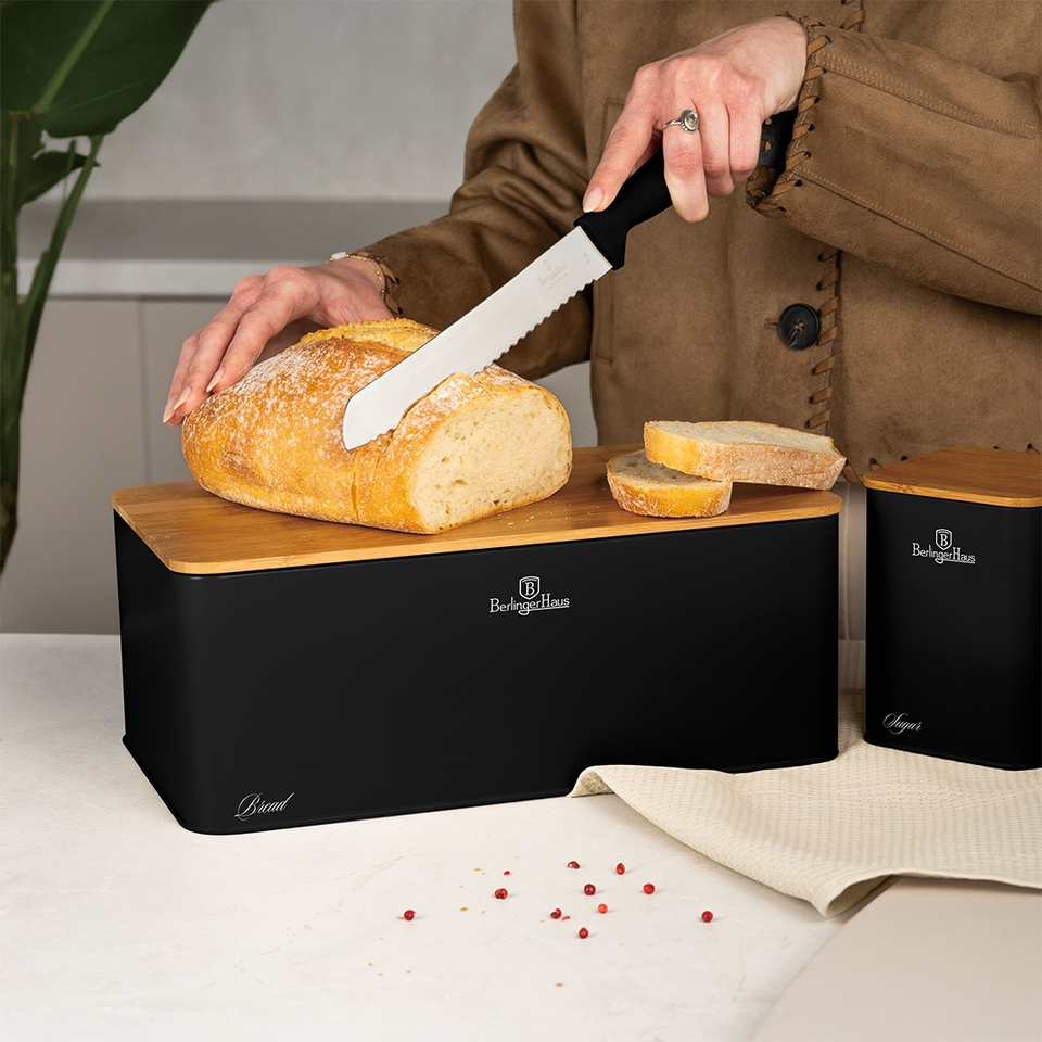 Bread Box & Canister Set | Black Berlinger Haus BH8903