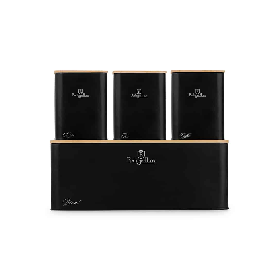 Bread Box & Canister Set | Black Berlinger Haus BH8903