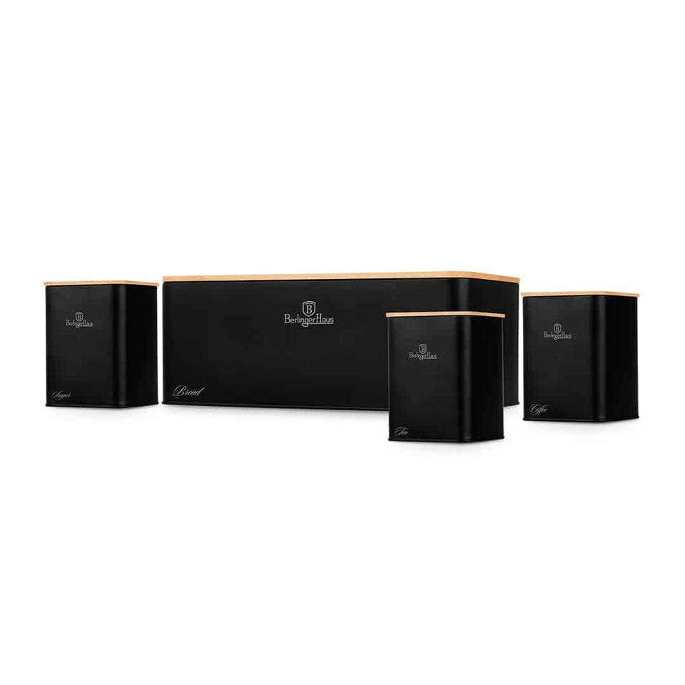 Bread Box & Canister Set | Black Berlinger Haus BH8903