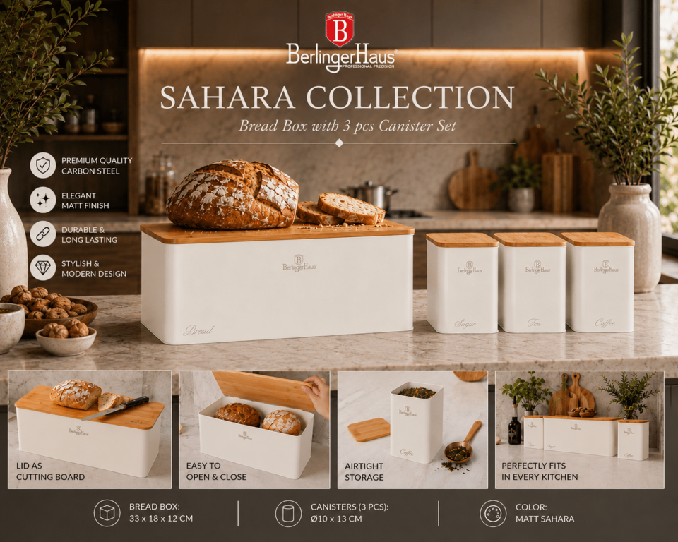 Bread Box & Canister Set | Sahara Berlinger Haus BH8901