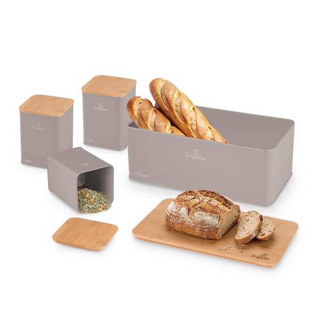 Bread Box & Canister Set | Taupe Berlinger Haus BH8902