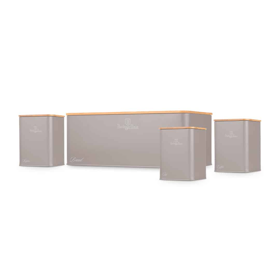 Bread Box & Canister Set | Taupe Berlinger Haus BH8902